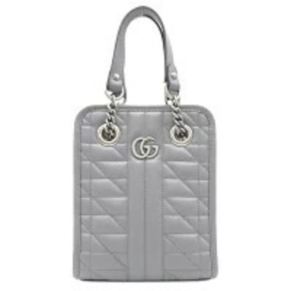 Gucci GG Marmont Shoulder Bag Leather Gray Handbag